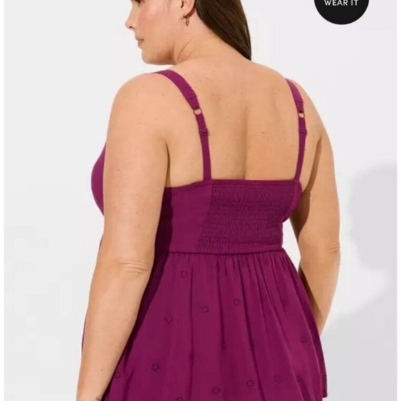 Women's Purple Sleeveless Top Torrid Eyelet Plum Caspia Cami 4X 26 - Picture 2 of 15